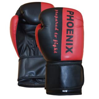 BOXERSKÉ RUKAVICE PX "READY TO FIGHT" PU BLACK RED Farba: ČIERNA, Veľkosť: 10 uncí