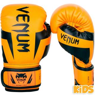 BOXERSKÉ RUKAVICE VENUM ELITE KIDS - NEÓNOVO ORANŽOVÉ Farba: ORANŽOVÁ, Veľkosť: L