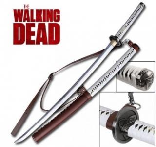 MICHONNE'S KATANA "THE WALKING DEAD" SO ZÁDOVÝM PREHOZOM - OSTRÁ