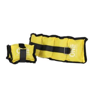 Zápästné a členkové závažia ONE FITNESS WW02 2 x 1,5 kg žltá