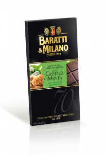 Baratti & Milano Čokoláda horká z mätovými kryštálikmi
