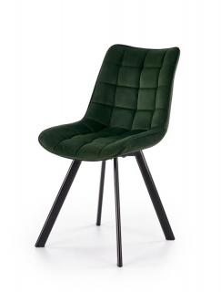 Halmar K332 jedálenská stolička, nohy - čierne, sedák - tmavo zelená - NA SKLADE!