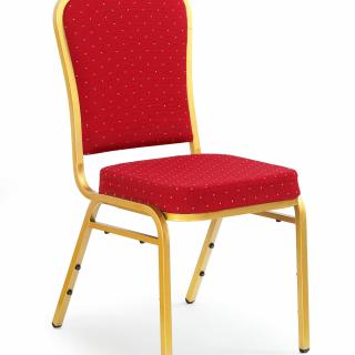 Halmar K66 stolička bordowá,  zlatá