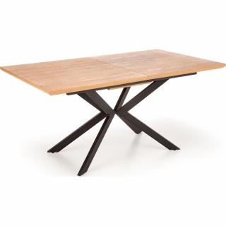 Halmar LEGARTO stôl s rozkladom doska - dub prírodný, noha - čierna