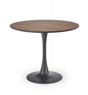 Halmar OLMO stôl okrúhly, orech/čierny