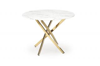 Halmar RAYMOND 2 stôl, doska - biely mramor, nohy - zlaté