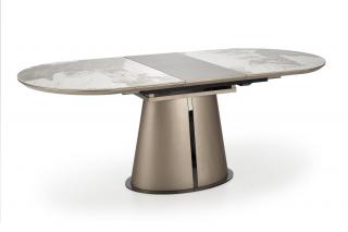 Halmar ROBINSON rozkladací stôl, béžový mramor/cappuccino/čierny