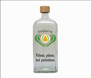 Fľaša 0,70 l HRUŠKOVICA veľká + Pálenô, pálenô (JTF-OV-103)