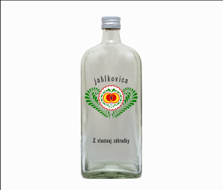 Fľaša 0,70 l JABLKOVICA+Z vlastnej záhradky veľká, plech. uzáver * (Huber_jablko_záhradka JTF-OV-14)