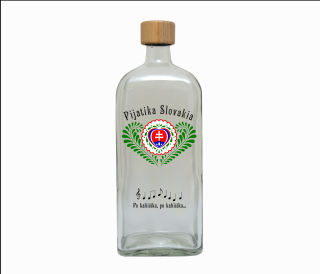 Fľaša 0,70 l PIJATIKA SLOVAKIA veľká + Po kalíšku (JTF-OV-110)
