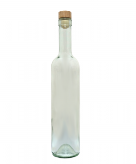 Fľaša Bordo 0,5 l s dreveným uzáverom (1689+6264)