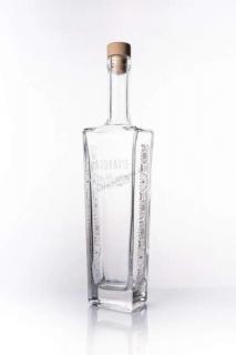 Fľaša NAZDRAVIE 0.5 l (biela potlač, ornamenty)  (Potlačená fľaša na domácu pálenku)