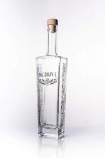 Fľaša NAZDRAVIE 0.5 l (čierna potlač, ornamenty)  (Potlačená fľaša na domácu pálenku)
