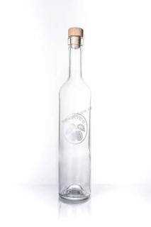 Fľaša SLIVOVICA 0.5 l (biela potlač)  (Potlačená fľaša na domácu pálenku, bordo 0,5 l)