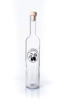 Fľaša SLIVOVICA 0.5 l (čierna potlač)  (Potlačená fľaša na domácu pálenku, bordo 0,5 l)