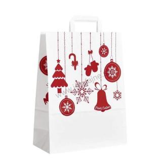 Taška vianočná Christmas bielo-červená 42x14x32 (THVT023)