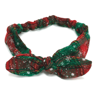 Dámska čelenka vianočná zeleno červená (Dámska látková čelenka Vianoce červeno zelená)