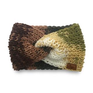 Dámska pletená čelenka na zimu Hoya Ouye Handmade (Dámska prekrížená čelenka na uši viacfarebná)