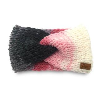 Dámska pletená čelenka na zimu Sonrisia Ouye Handmade (Dámska prekrížená čelenka na uši viacfarebná)