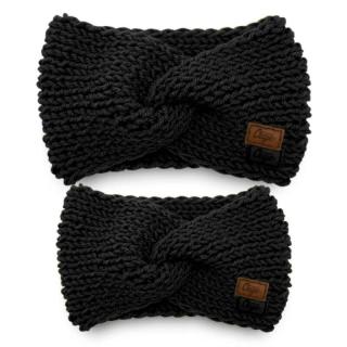 Pletené čelenky Mama a Dcéra Ouye Handmade čierne (Čierne čelenky pre mamu a dcéru)
