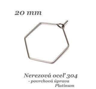 Hexagon 20mm /farba Platina/ - nerez.oceľ 304