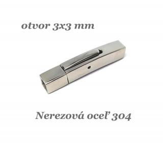 Hranaté bajonetové zapínanie 3x3mm - nerez. oceľ 304