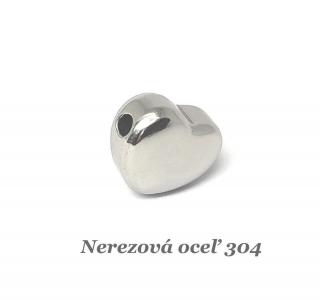 Korálka Srdce, prievlak 2,2mm - nerez. oceľ 304