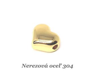 Korálka Srdce, prievlak 2,2mm /zlatá farba/ - nerez.oceľ 304