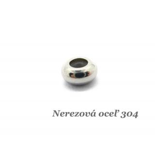 Korálka stoper 6x3mm, prievlak 2mm - nerez. oceľ 304