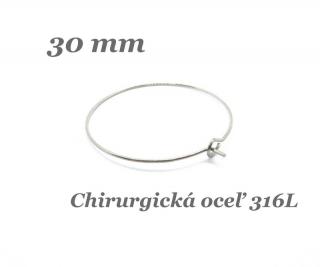 Kruhové náušnice 30mm - chir. oceľ 316L