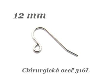 Náušnicový háčik 12 mm - chir. oceľ 316L