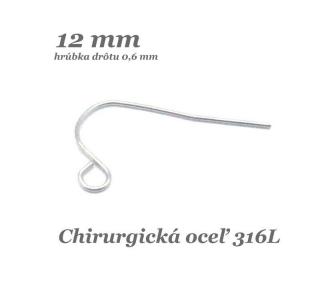 Náušnicový háčik 12mm - chir. oceľ 316L