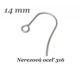 Náušnicový háčik 14mm - nerez.oceľ 316