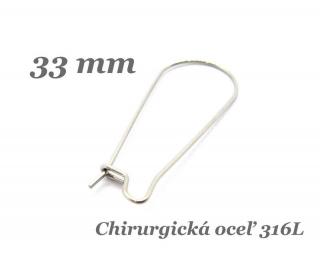 Náušnicový háčik 33mm - chir. oceľ 316L