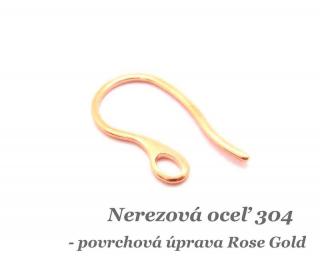 Náušnicový háčik /farba Rose gold/ - nerez.oceľ 304