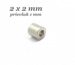 Pevný zatláčací rokajl 2x2mm, prievlak 1mm - nerez.oceľ 316