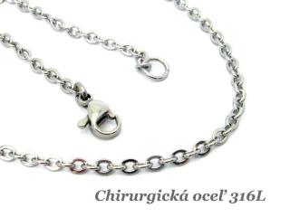 Retiazka 2,8x2,3mm s karabínkou - chir. oceľ 316L