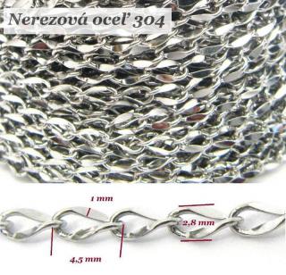 Retiazka 4,5x2,8 mm - nerez. oceľ 304