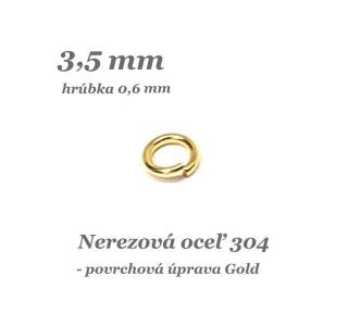 Spoj. krúžok 3,5x0,6mm /zlatá farba/ - nerez.oceľ 304