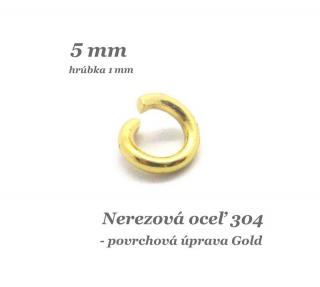 Spoj. krúžok 5x1mm /zlatá farba/ - nerez.oceľ 304