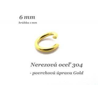 Spoj. krúžok 6x1mm /zlatá farba/ - nerez.oceľ 304