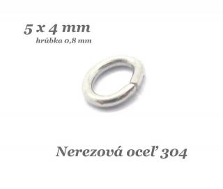 Uzavretý spoj.oválik 5x4x0,8mm - nerez. oceľ 304