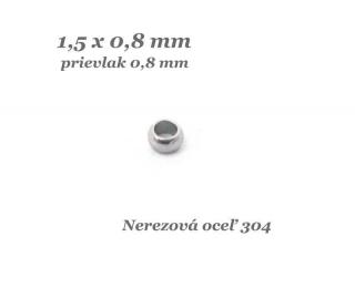 Zatláčací rokajl 1,5x0,8mm, prievlak 0,8mm - nerez. oceľ 304