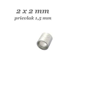 Zatláčací rokajl 2x2mm, prievlak 1,5mm - chir. oceľ 316L