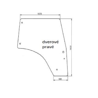 Deutz-Fahr Agrofarm 85G 100G 115G dverové pravé sklo  zelené