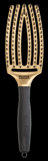 OLIVIA GARDEN Finger Brush kefa na vlasy masážna 6-radová stredná Gold