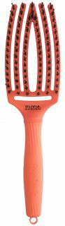 OLIVIA GARDEN Finger Brush kefa na vlasy masážna 6-radová stredná Orange Spritz