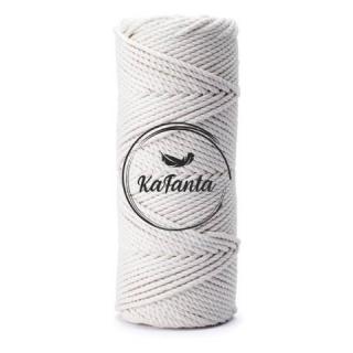Bavlnená šnúra KaFanta Premium 3PLY 3mm - natural VEĽKÉ KLUBKO 350m