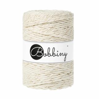 Bobbiny Macrame XXL 5mm - natural so zlatou nitkou