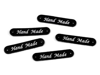 Ceduľka Hand made - čierna